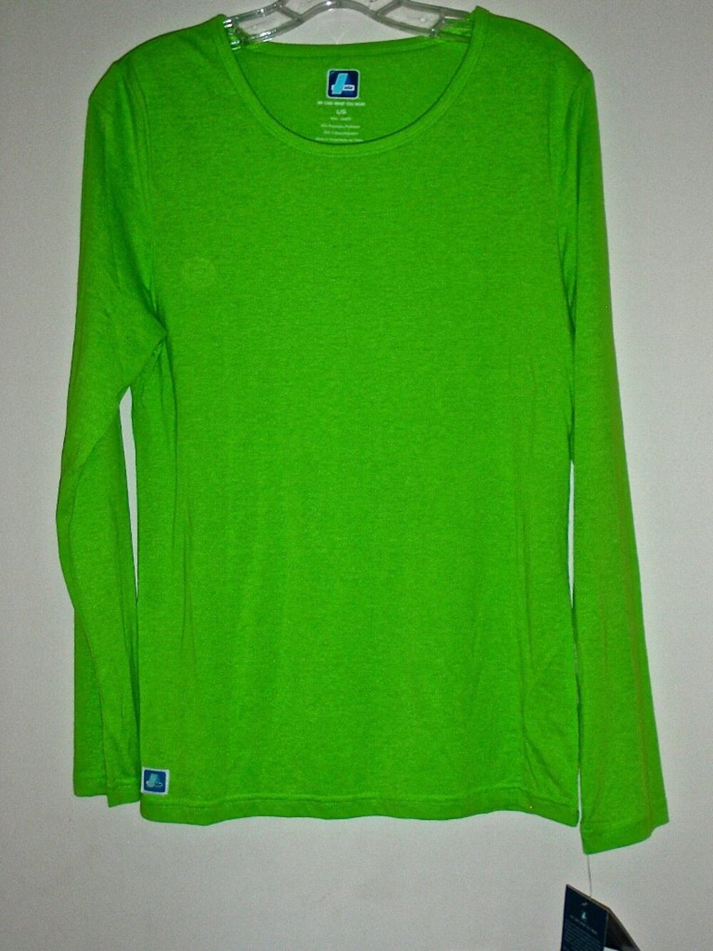 ADAR WOMEN'S NEON LIME GREEN LONG SLEEVE CREW NECK JERSEY CLASSIC FIT SIZE L NWT